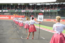 Grid girls ahead of the Porsche Supercup race