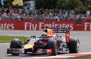 Daniel Ricciardo exits a corner on the option tyre