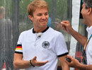 Nico Rosberg shows his FIFA World Cup support of Germany