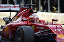 Jules Bianchi pulls out of the pit lane during his test for Ferrari