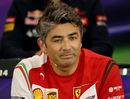 Ferrari team principal Marco Mattiacci talks to the assembled media
