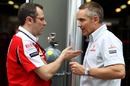 Ferrari boss Stefano Domenicali talks with McLaren CEO Martin Whitmarsh