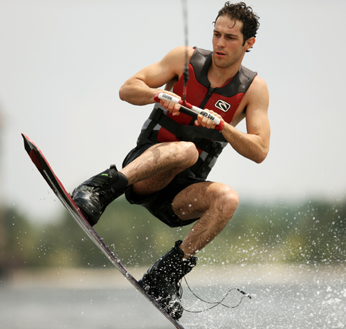 Bruno Senna  wakeboards at the Malaysian National Aquatic Centre ahead of this weekend's grand prix
