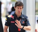 Mark Webber in the Sepang paddock on Thursday