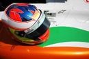 The helmet of Force India test driver Paul di Resta