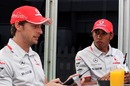 McLaren team-mates Jenson Button and Lewis Hamilton