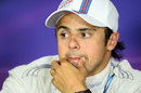 Felipe Massa looks on in the post-qualifying press conference