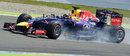 Sebastian Vettel snatches a brake