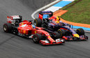 Fernando Alonso and Daniel Ricciardo race for position