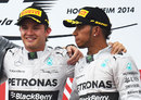 Nico Rosberg and Lewis Hamilton on the podium