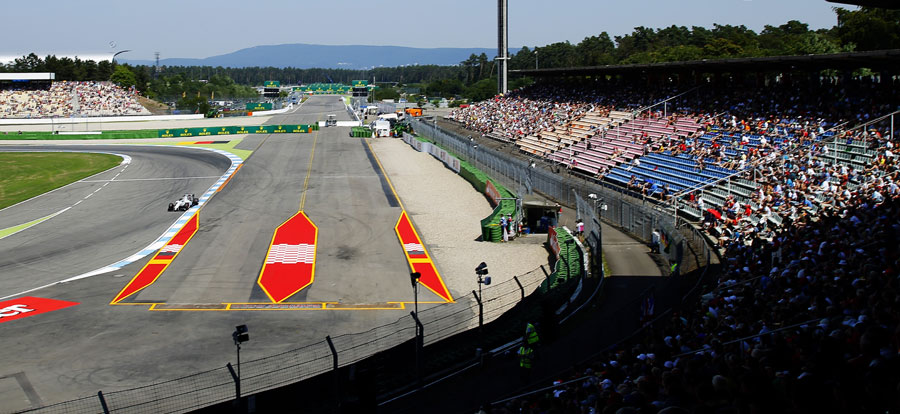 Empty seats in the stadium complex during qualifying 