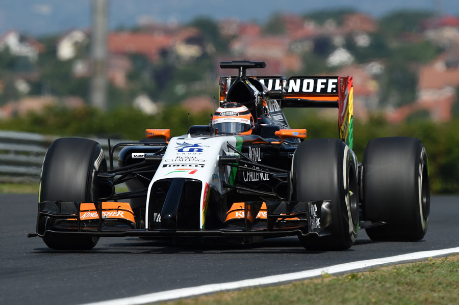 Nico Hulkenberg getting to grips with his Force India on Friday