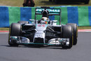 Lewis Hamilton approaches a corner on Saturday morning