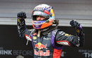 Daniel Ricciardo celebrates victory in parc ferme