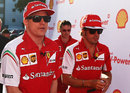 Kimi Raikkonen and Fernando Alonso at a sponsor's event