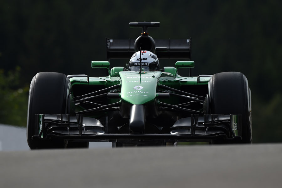 Andre Lotterer behind the wheel of the Caterham for the first time in FP1