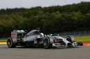 Lewis Hamilton during a medium tyre run in FP2