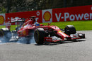 Fernando Alonso snatches at a brake