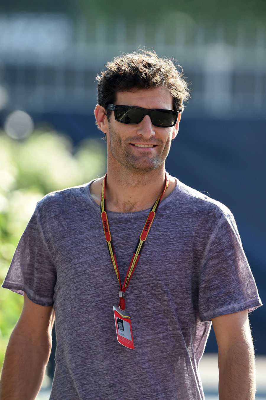Mark Webber visits the Monza paddock on Saturday