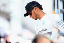 Lewis Hamilton in the Monza paddock ahead of qualifying