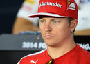 Kimi Raikkonen looks on in Thursday's press conference