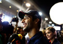 Daniel Ricciardo talks to the TV media on Thursday