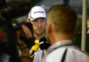 Jenson Button is interviewed for the cameras