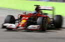 Fernando Alonso attacks a corner in qualifying