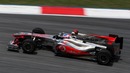 Jenson Button on his way to fourth fastest in second practice