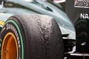 Worn Bridgestone tyres on the Lotus T127