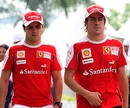 Felipe Massa and Fernando Alonso after free practice