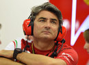 Marco Mattiacci watches on during free practice