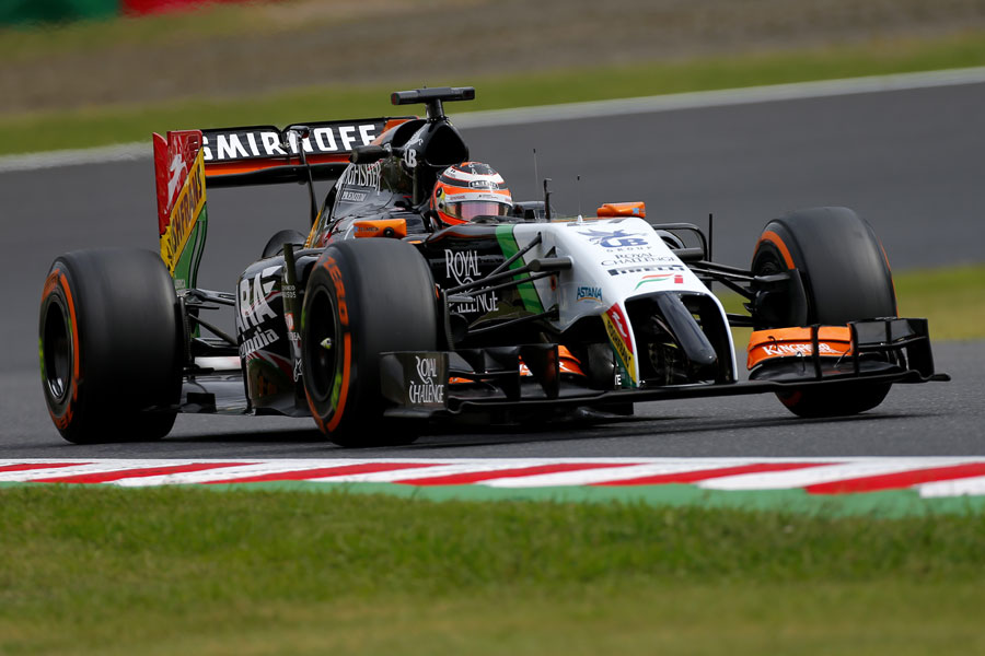 Force India's Nico Hulkenberg behind the wheel in Friday practice