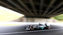 Nico Rosberg powers under the bridge on Saturday morning