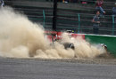 Pastor Maldonado takes a trip across the gravel in FP3