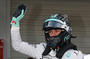 Nico Rosberg celebrates pole position