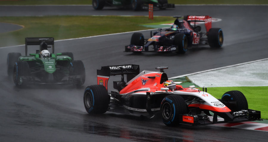 Jules Bianchi in the rain at Suzuka before his crash