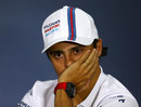 Felipe Massa watches on during the Thursday press conference