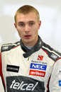 Sergey Sirotkin wearing his overalls ahead of his FP1 debut on home soil
