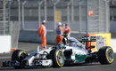 Nico Rosberg on a soft tyre run in qualifying