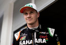 Nico Hulkenberg exits the Force India garage