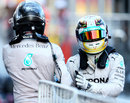 Nico Rosberg congratulates Lewis Hamilton on victory
