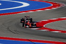 Kimi Raikkonen leads Pastor Maldonado on track