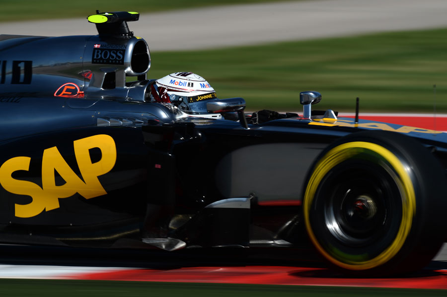 Kevin Magnussen on track in qualifying