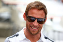 Jenson Button smiles for the cameras on Thursday