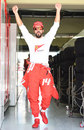 Fernando Alonso is in a good mood despite a stoppage on Friday afternoon