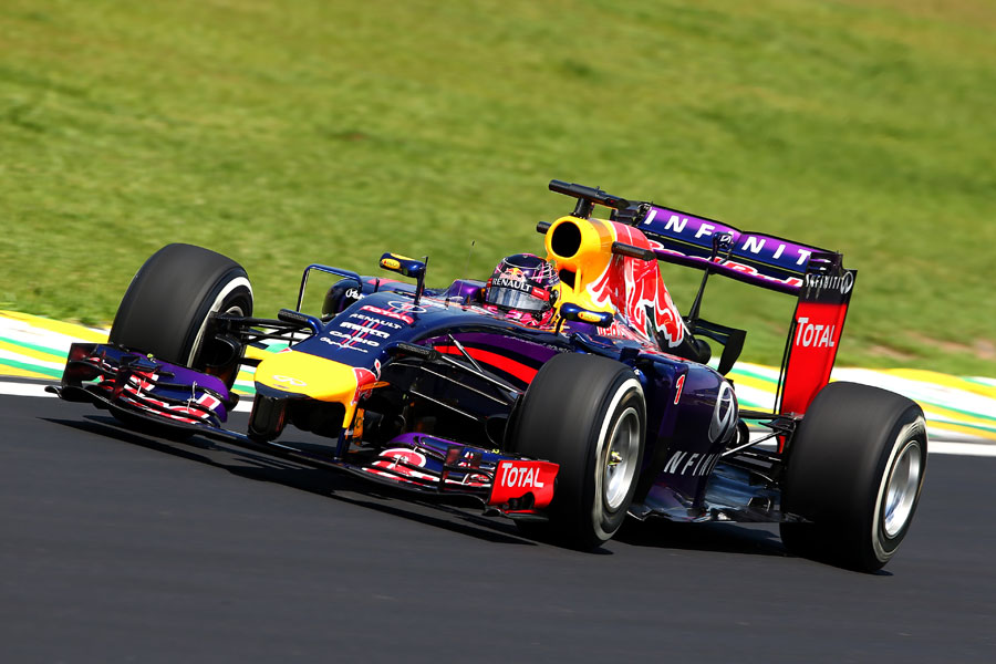 Sebastian Vettel on a medium tyre run on Friday