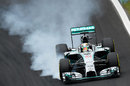 Lewis Hamilton locks up on his final Q3 run