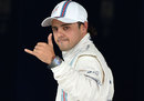 Felipe Massa celebrates third on the grid at his home race