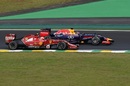Kimi Raikkonen and Sebastian Vettel battle